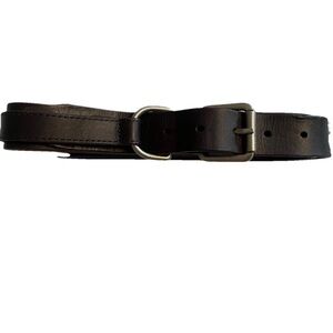 Vintage Italian Leather Double Buckle Belt Chocolate Brown Men’s Sz 38 Edgy Boho